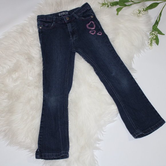 Nevada Pink Heart Embroidery Girls Blue Jean Pan - Picture 2 of 9